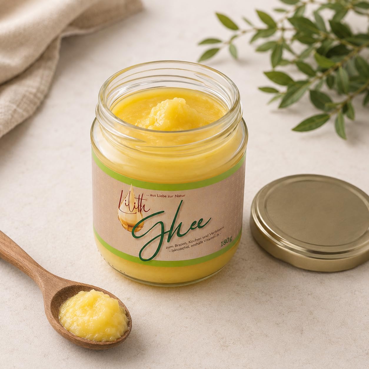 Lilith gmbH Ayurvedisches Bio-Ghee, Geklärte Butter, 180 g, 6 Stück, Traditionell Ayurvedisch, Zum Braten und Kochen