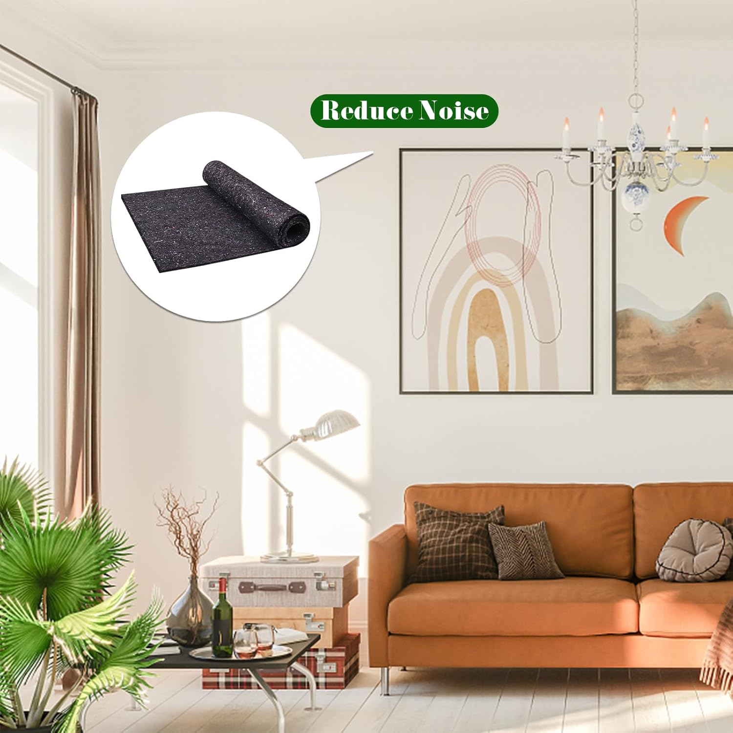 2 Pcs 24"x72" Insulator for Upholstery Spring Cover,Carpet Padding Installs Between Springs and Seat Decking of Sofa,Couch,Chair,Furniture Grey Sound Insulating Roll Speaker Carpet Liner