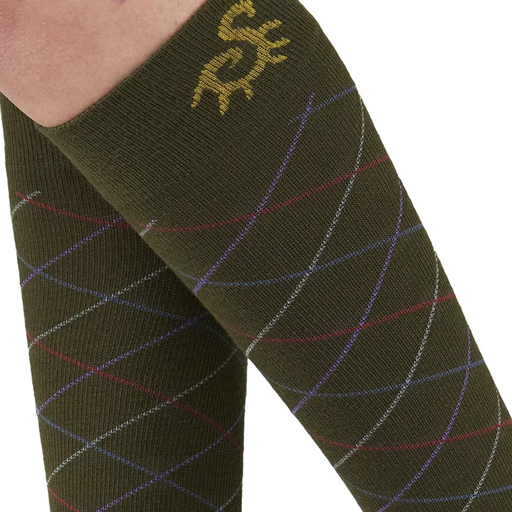 SOLIDEA Unisex Gambalety Skarpety For You Merinos Rumba Kompresja Stopniowa 18/24 mmHg, Oliwki, Small