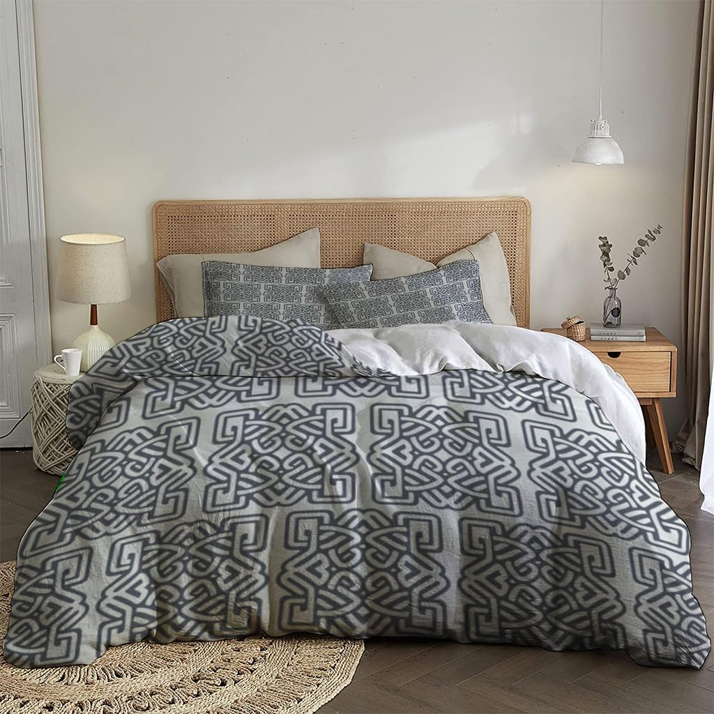 NIBAINLO 布団カバー抽象的なヴィンテージパターン 肌に優しい ピーチスキン加工 掛け布団カバー 和式 洋式 あったか 布団カバーセット リバーシブル ホームステイ ホテル 家庭兼用