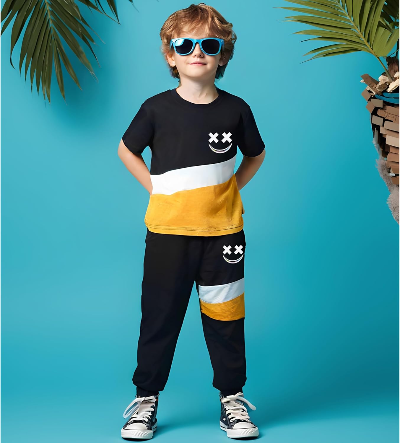Size 5-13 Years Boys Summer/Spring Outfits Set Short Sleeve T-Shirt & Pants Kids Boys Fall Fashion Clothes Sets - Image 3