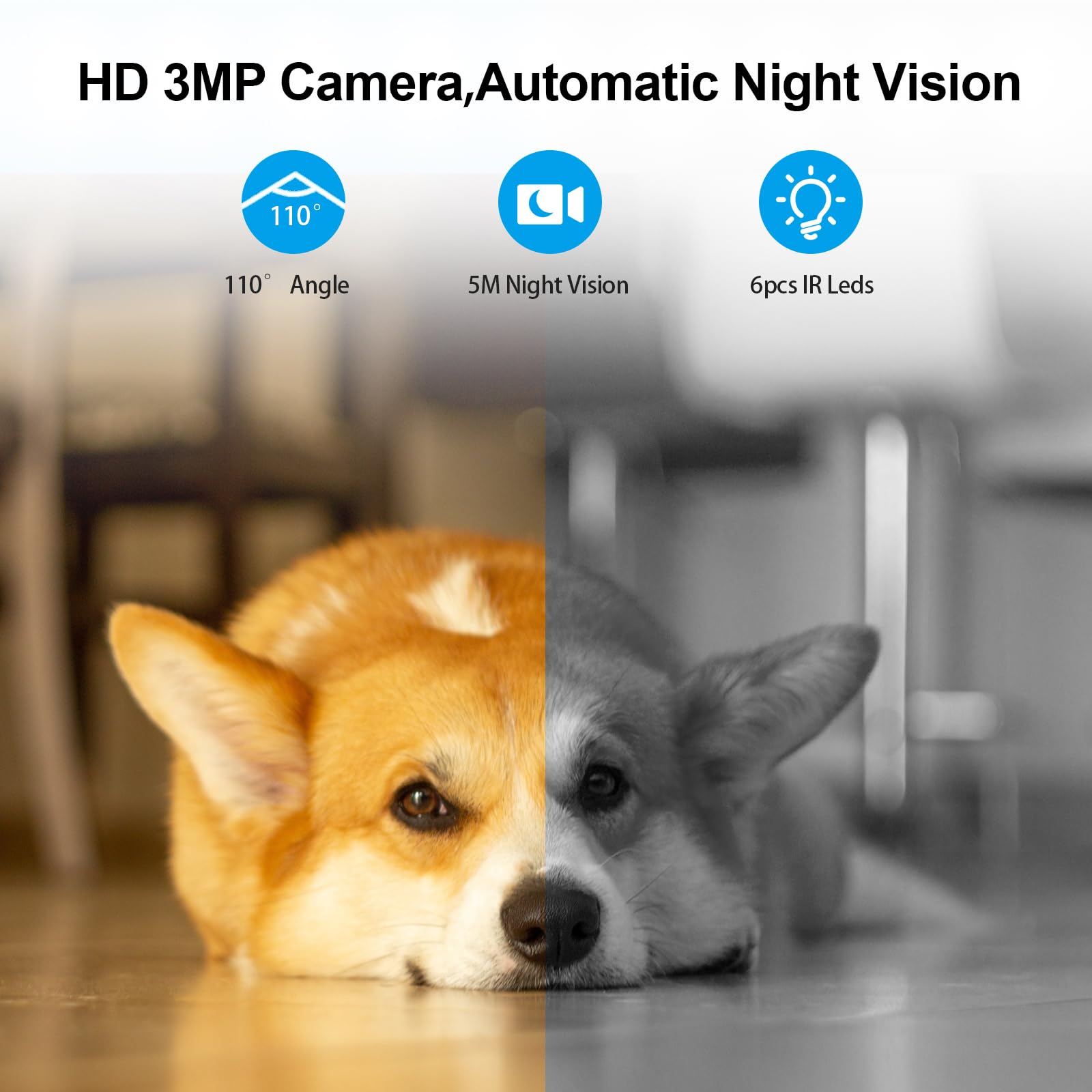 ANTELA Comedero Automático para Mascotas con Cámara HD 3MP, Personaliza Horarios y Porciones de Comida, Audio Bidireccional, Detección de Movimiento,VIsión Nocturna,Capacidad de 6L