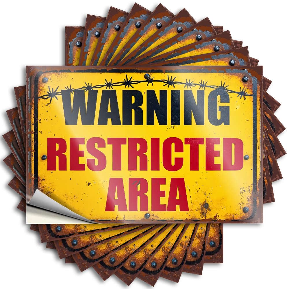 Fzfn Colour Tiki Helmet Sticker - Warning: Restricted Area Plastic Durable Sticker Easy Apply For Sports Decor(12X18cm)
