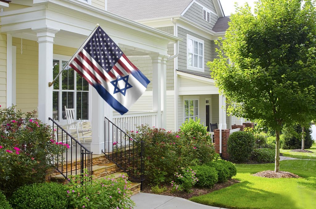 Double Sided America Israel Friendship Flag 3x5FT USA Israeli Flag Printed 100D Polyester With 2 Grommets For Festival Events Parades Party Decor (3x5FT 3PLY)