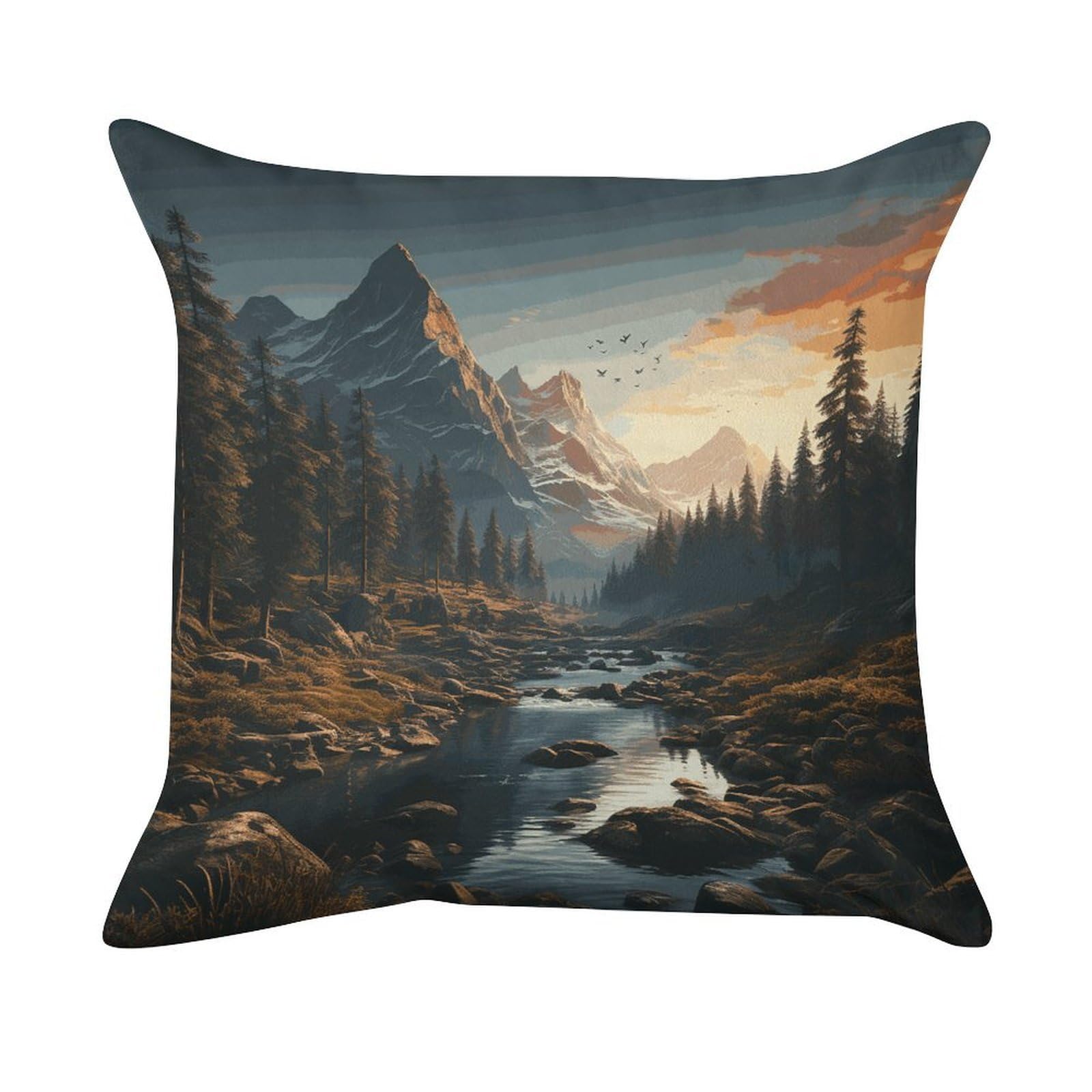 FekiLoot Wilderness Pillow Covers Luxury Velvet Square Pillowcases Throw Pillows Case with Invisible Zipper Decorative Velvet Cushion Covers Ultra Soft Lumbar Pillow Shells