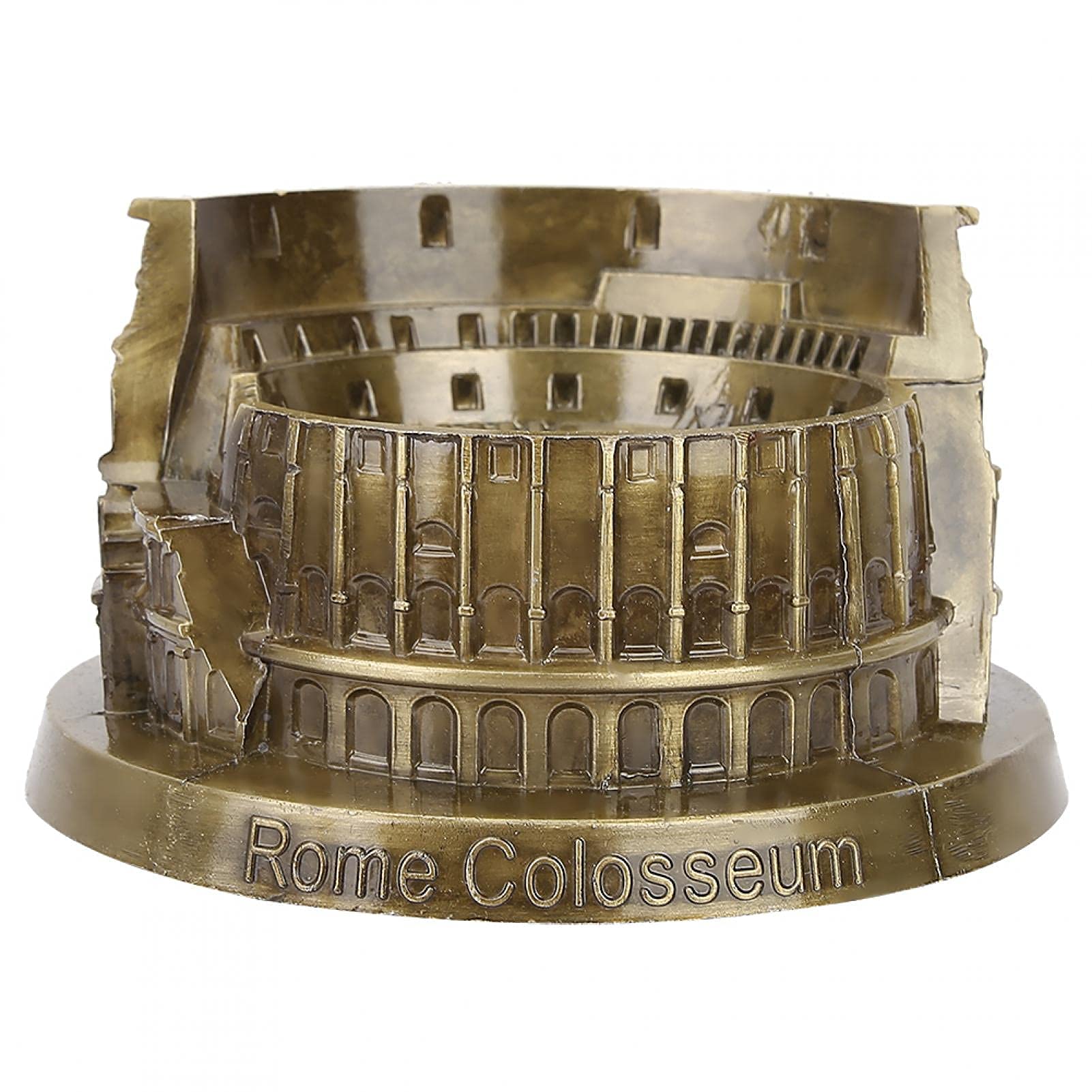 Pssopp Defult Rome Colosseum Model, Vintage Metal Miniature Roman Colosseum Retro Bronze Ancient Architecture For Home Arts Desktop Decor