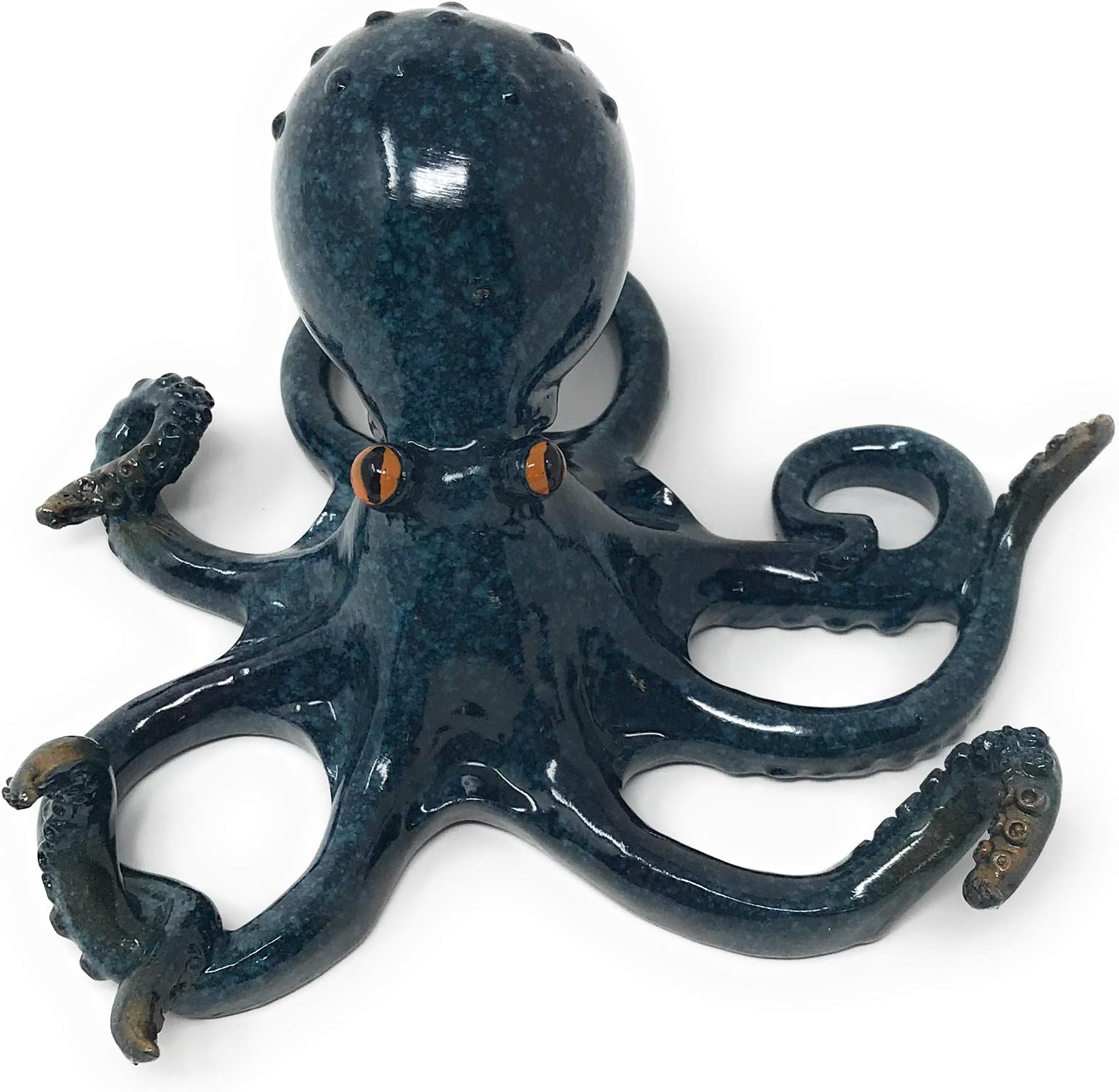 Blue Octopus Figurine, 6.5 Inches Wide