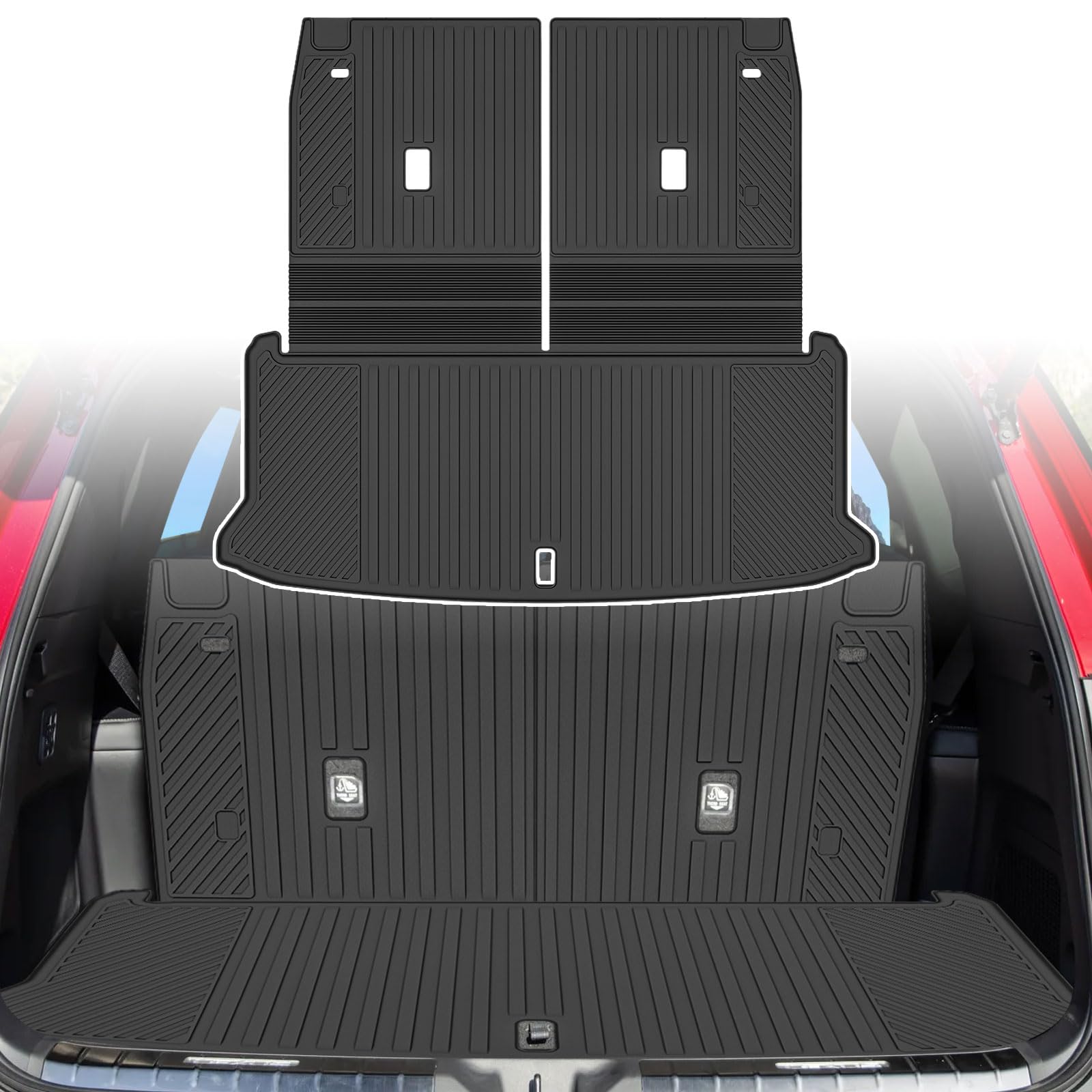 ZQULOYO Cargo Liners Backrest Mat Compatible with Lexus TX 350 500H 550H+ Accessories 2024 2025 2026 with Hook&Loop Rear Trunk Mat Rear Seat Back