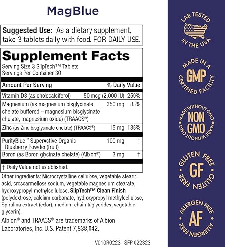 Miniatura 2 de Paquete MagBlue + Women's Perfect Multi de Purity Products - MagBlue (Magnesium Bisglicinate + Vitamina D3 + más) - Mujer Perfect Multi - Apoya la