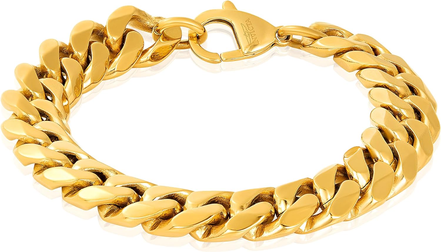 Invicta Bracelet for Men, Stainless Steel Chain Jewelry, Thick Polished Curb, 14mm, 9" - Image 9