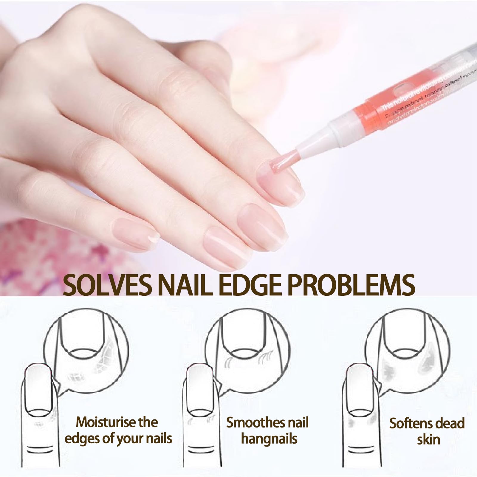 Cuticle Oil Pen for Nail Care 2PCS Cuticle Oil for Nails Moisture and Soften Dry Cuticles - Image 2