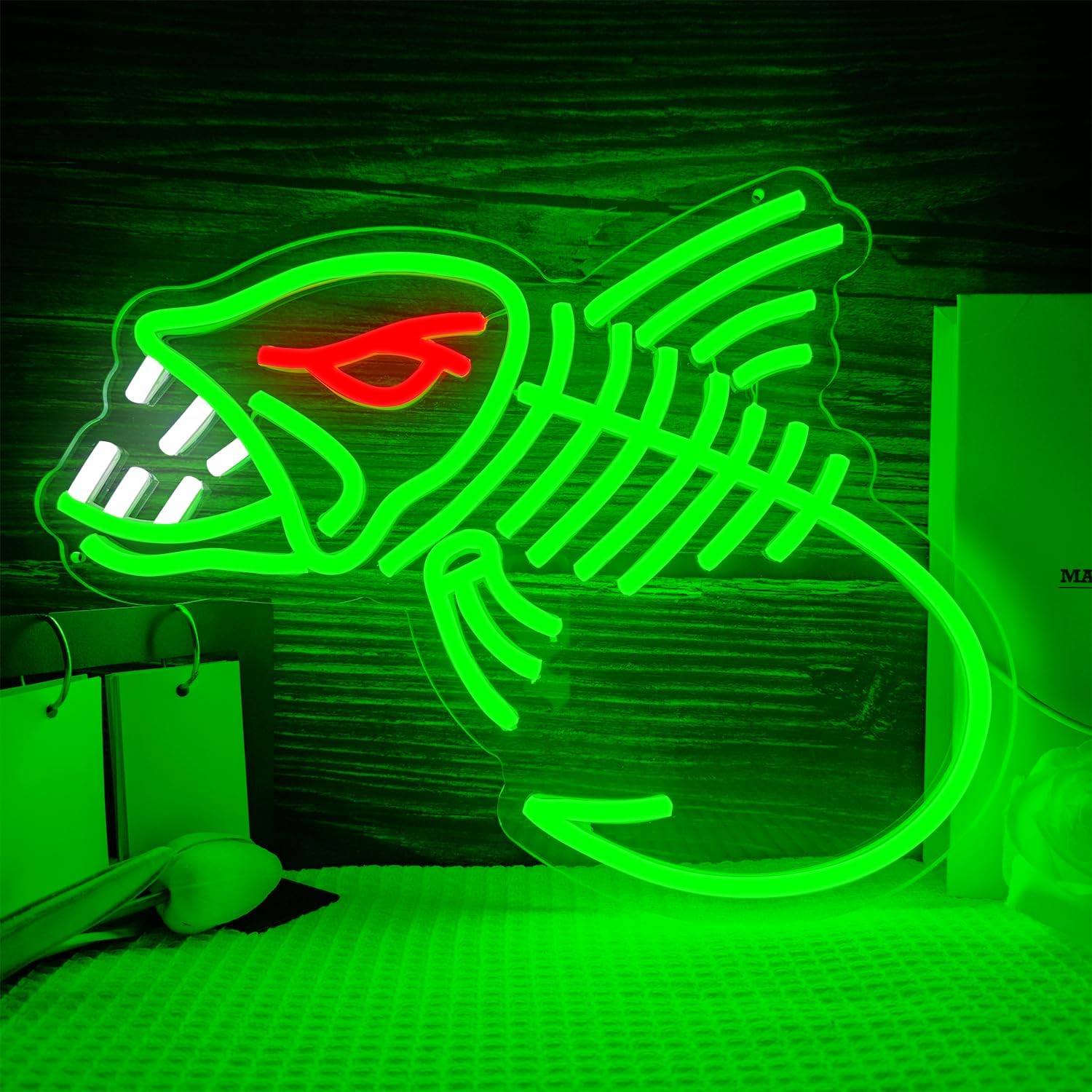 Fish Neon Sign Skeleton Fish Neon Sign A unique fishbone neon light ...