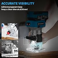 Vista 6 de Herramienta de Router de Madera Inalámbrica, Router de Palma sin Escobillas de 21V con 2 x Baterías de 4.0Ah, Router Compacto de Recorte de 6