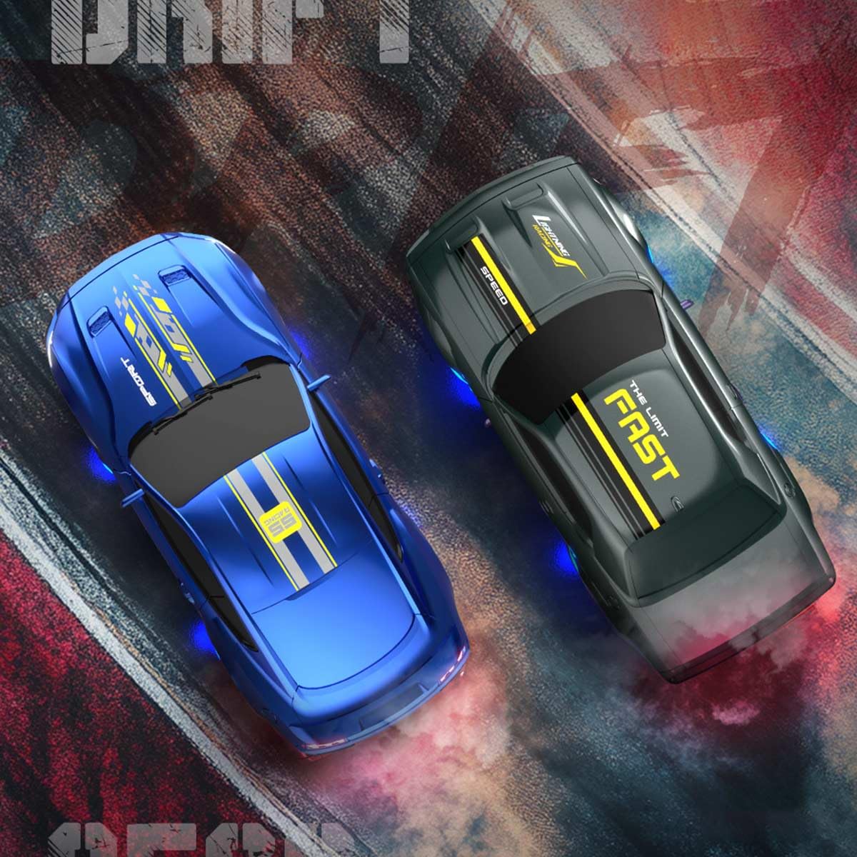 Mini RC Drift Car w skali 1/43, 2,4 GHz, w pełni proporcjonalny elektryczny samochód wyścigowy RC ze światłami LED, prezent dla dorosłych (wersja RTR)