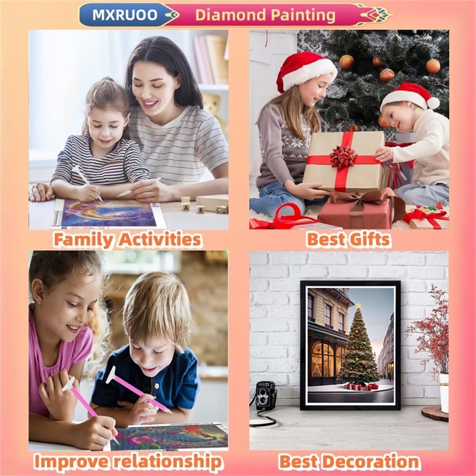 Diamond Painting Weihnachten, DIY 5D Weihnachten Diamond Painting Erwachsene, Diamant Painting Bilder Malen Nach Zahlen DIY Set Erwachsene, Diamond Painting Herbst für Home Wand Dekor (70x95cm)-d1