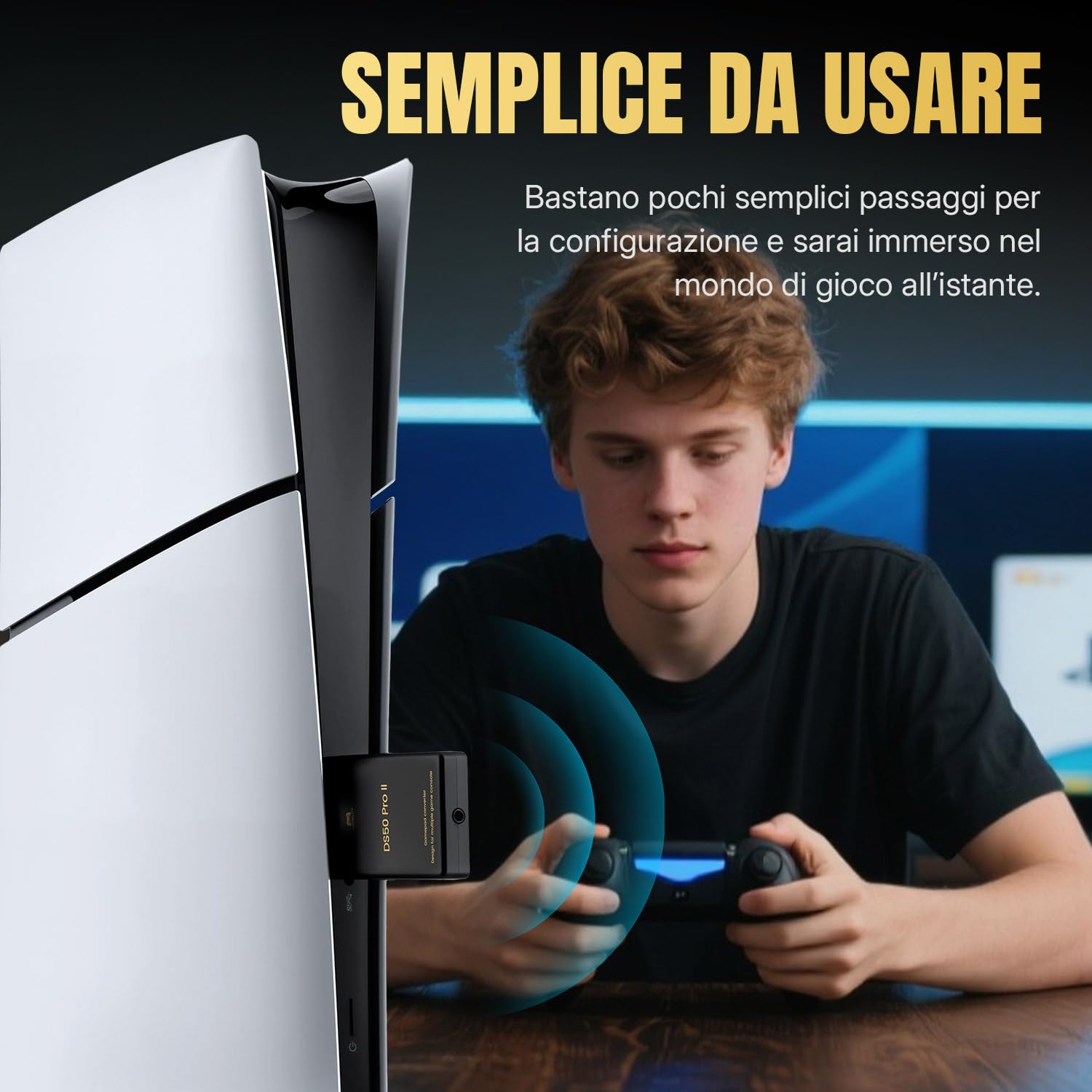 Mcbazel Besavior DS50 PRO2 Convertitore per Gamepad, supporta controller PS5/PS4/Xbox One S/Xbox Series X/S/Xbox Elite 2/Switch Pro su PS5/PS4/PS3/PC/Switch 2 e 1/Lite, audio integrato da 3,5 mm,