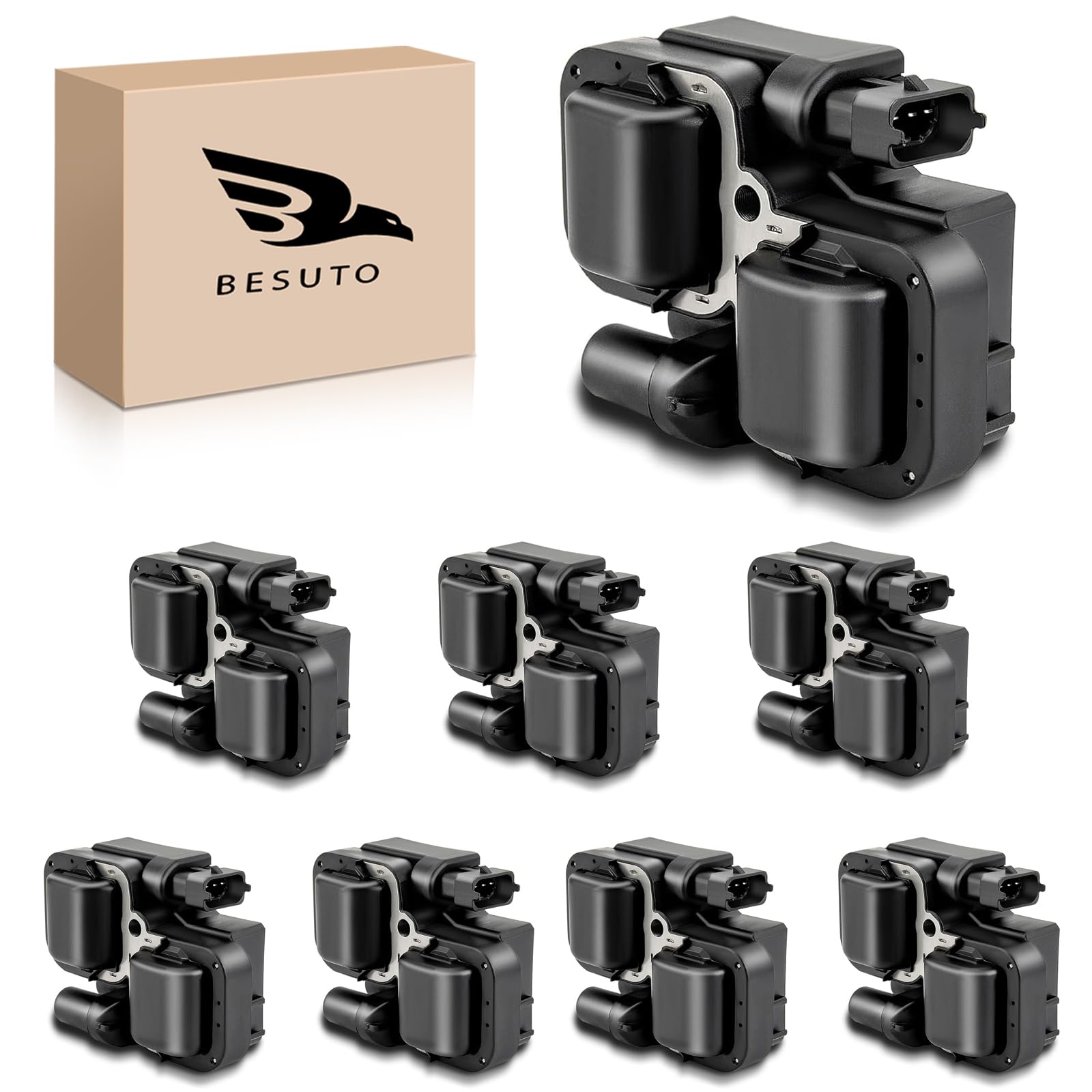 Photo 1 of Besuto Ignition Coils 8Packs Compatible with Mercedes-Benz E320 3.2L 1998-2005?C240 2.6L 2001-2005?ML320 3.2L 1998-2003?CLK320 3.2L 1998-2005?Chrysler Crossfire 3.2L 2004-2008 & More Replace UF359