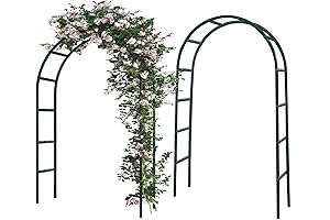 RUBFAC Metal Garden Arch, Wedding & Event Decoration, Garden Trellis for Climbing Plants