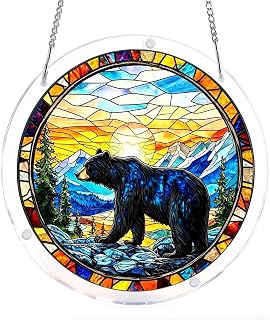 Animal Bear Acrylic Jigsaw Puzzle for Adult,83 Pieces Acrylic Puzzle 7.4in | Pleasure of DIY Assembly,Sun Catcher Art Decor,ideal for Window Hanging And Everyday Display