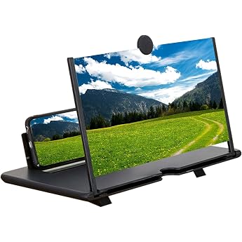 Mobile Phone Magnifying Screen Mobile Phone Screen Magnifier 3D Screen Magnifier Mobile Phone Magnifier Suitable for Watching Movies and Videos and Offers You A Better Viewing Experience 14 Inches Black