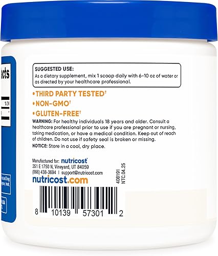 Vista 4 de Nutricost Polvo puro de bitartrato de DMAE 3.53 oz