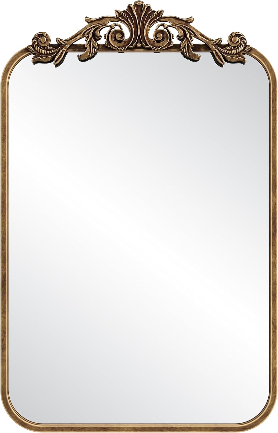 Barnyard Designs Vintage Antique Gold Mirror - Ornate Rectangular Metal Baroque French Wall Mirror for Home Decor - Great for Living Room or Bedroom (Rectangular / 20" x 30") Rectangular 30"L x 20"W