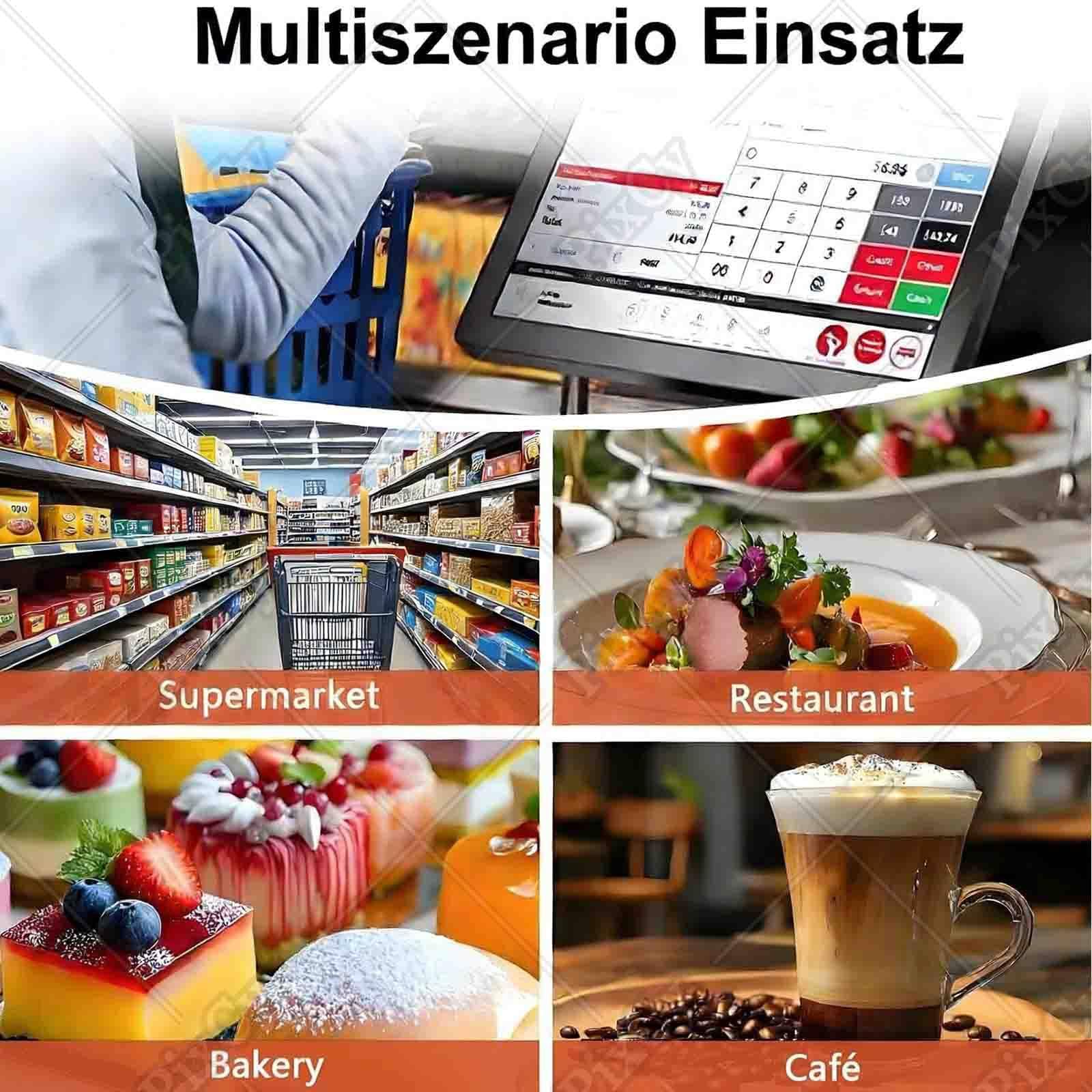 PixCy Cajas Registradoras Comercio,Tpv Comercio Completo,15,6" Touch Screen + 58mm Impresora Térmica + Cajón Automático,Gestión Inventario + Pago Múltiple,Dueños Tiendas/Comerciantes Single