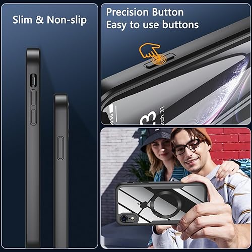 Miniatura 7 de BESINPO Funda magnética a prueba de golpes con protector de pantalla integrado, protección de cuerpo completo de grado militar, compatible con