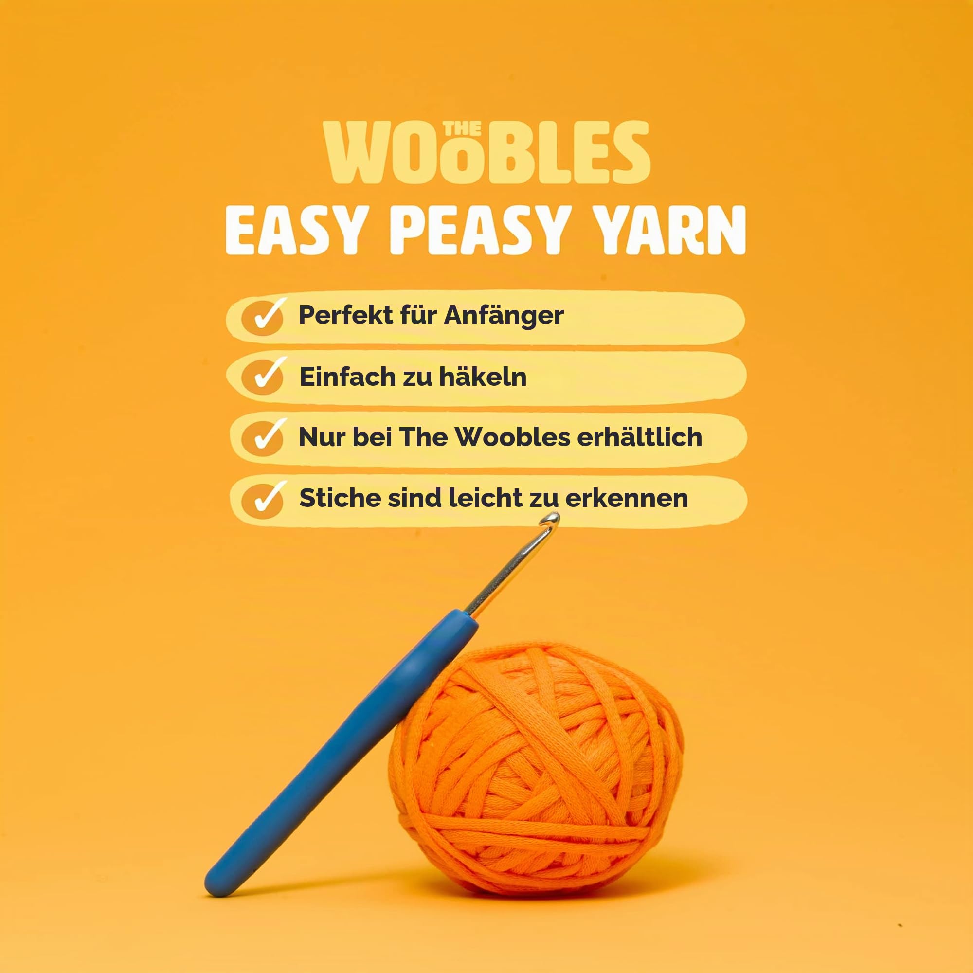 The Woobles 4-teiliges Häkelset für Anfänger (Pinguin, Küken, Fuchs und Hase) mit Easy Peasy Garn – All-in-One Strickset – Häkelset mit Schritt-für-Schritt-Video-Tutorials