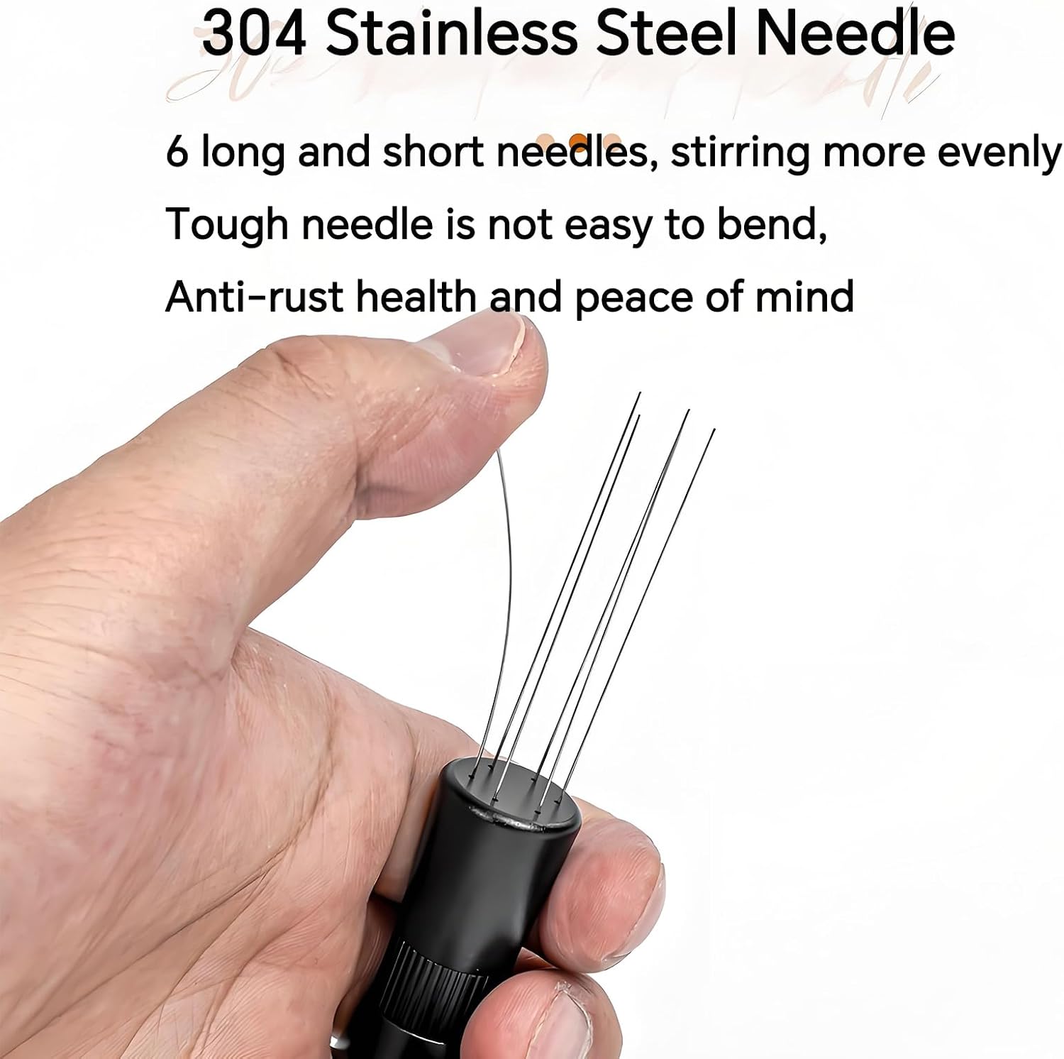 WDT Espresso Distribution Tool, 6-Pin 304 Stainless Steel Coffee Stirrer image 3