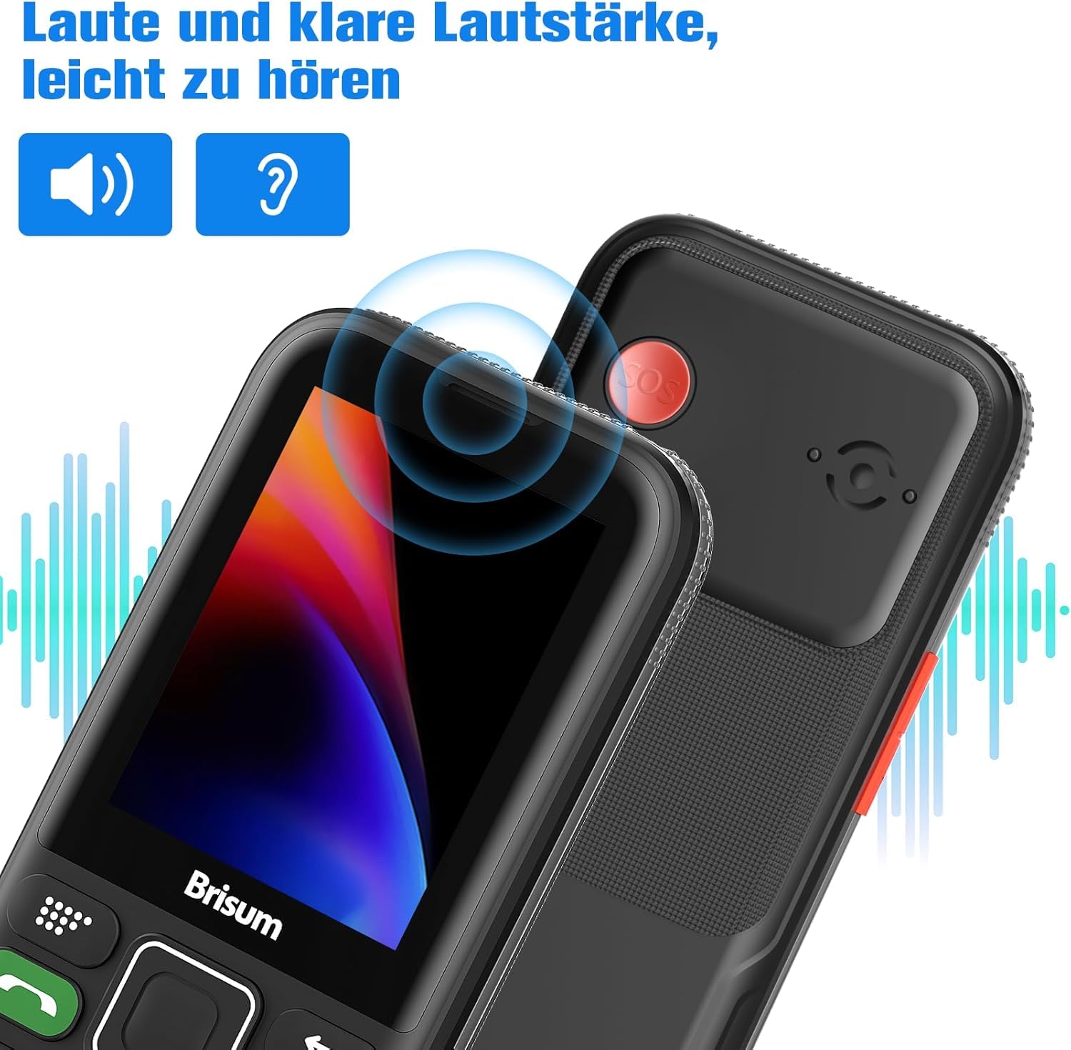 Version F22 Seniorenhandy ohne Vertrag | 2500 mAh Akku Lange Standby-Zeit |SIM mit Notruftaste | Rentner Handy Große Tasten| Großtastenhandy mit Ladestation | 2,4 Zoll Farbdisplay