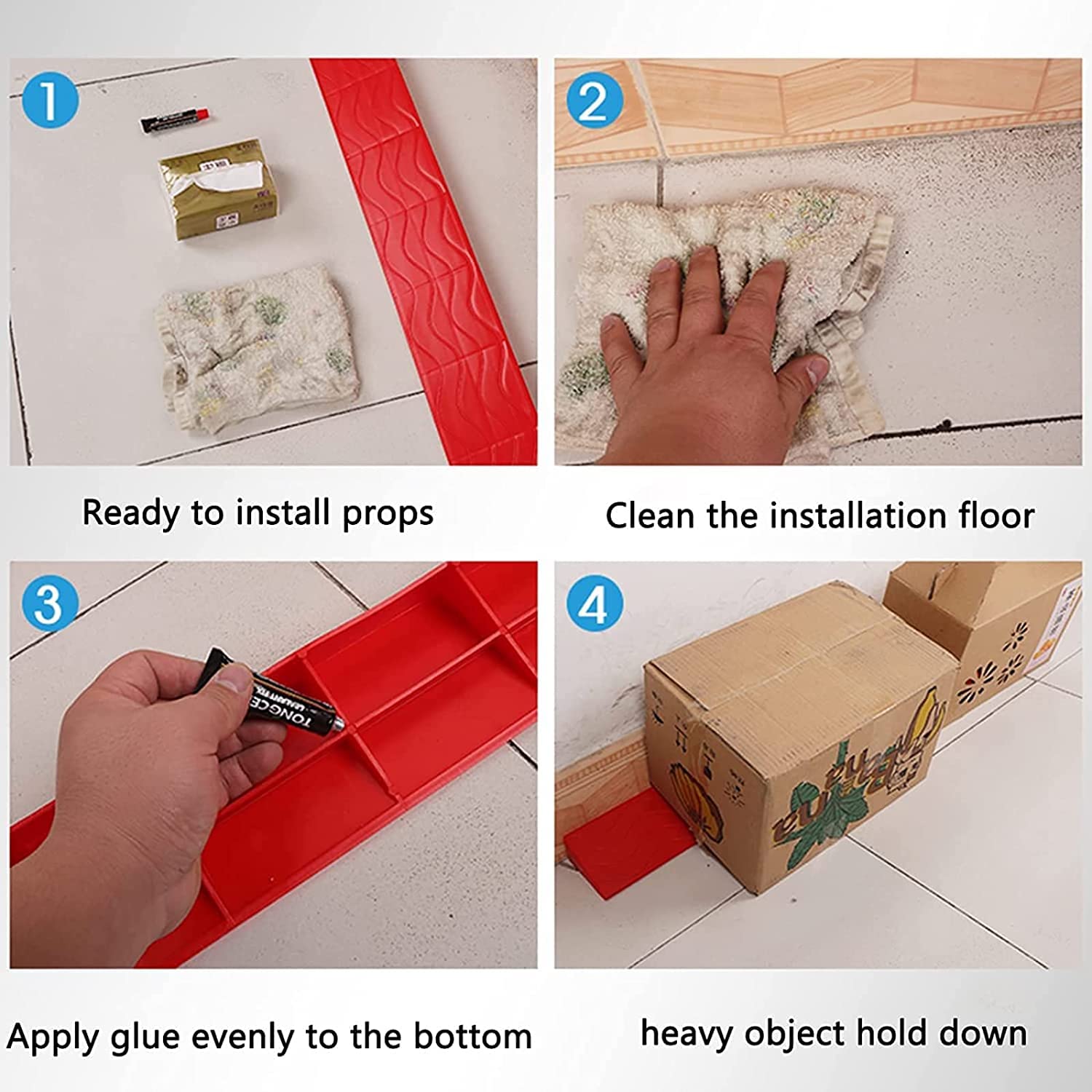 Rampas de umbral para Puertas, rampa elevada para sillas de Ruedas, rampas para aceras Interiores, rampas para aceras, para Interiores o Exteriores, baños, Puertas (Color: A, tamaño: 39,4 x