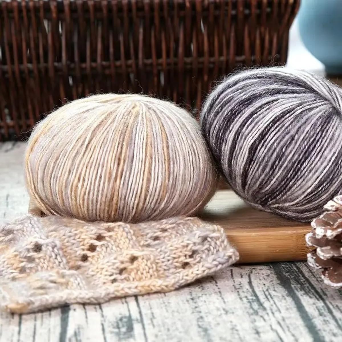 3 Gomitoli di Filato di Cotone Mimetico da 50 G/1,76 Oz, Filato Tinto a Mano, Filato per Uncinetto, di Medio Spessore, per Vestiti, Sciarpe, Borse