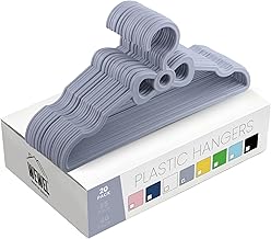 WEWEL Polypropylene Ultimate Clothes Hangers for Organized Wardrobe|Premium Hangers for Hanging Clothes (Grey, 20), 20 count