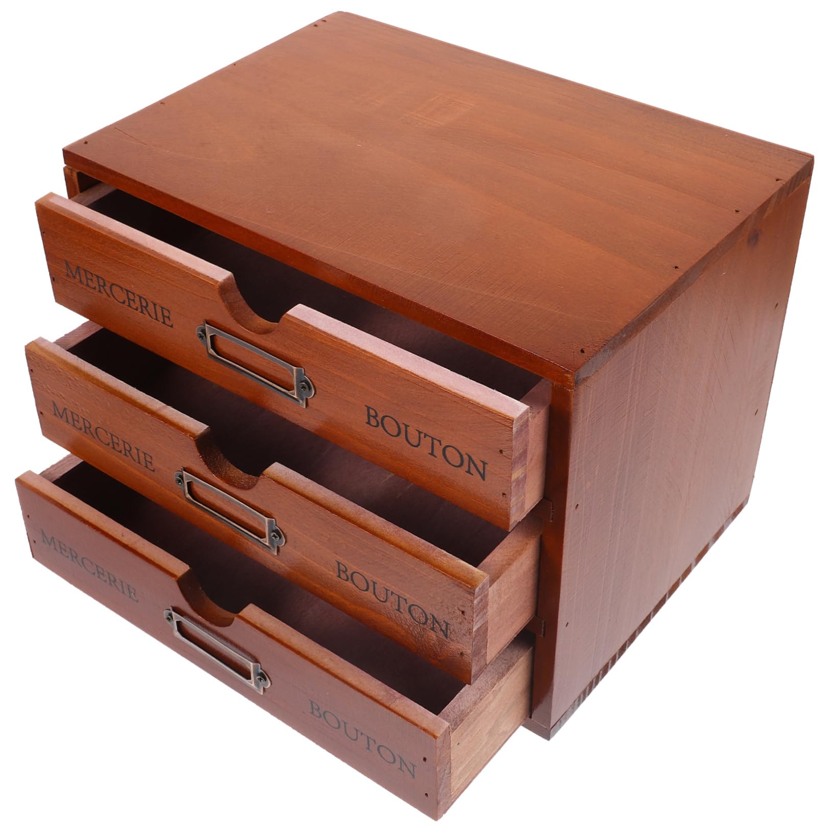 Garneck Organizzatore da Scrivania per Mantenere L'ordine in Legno Marrone 3 Cassetti Soluzione Compatta per Accessori, per Camere da Letto e Bagni