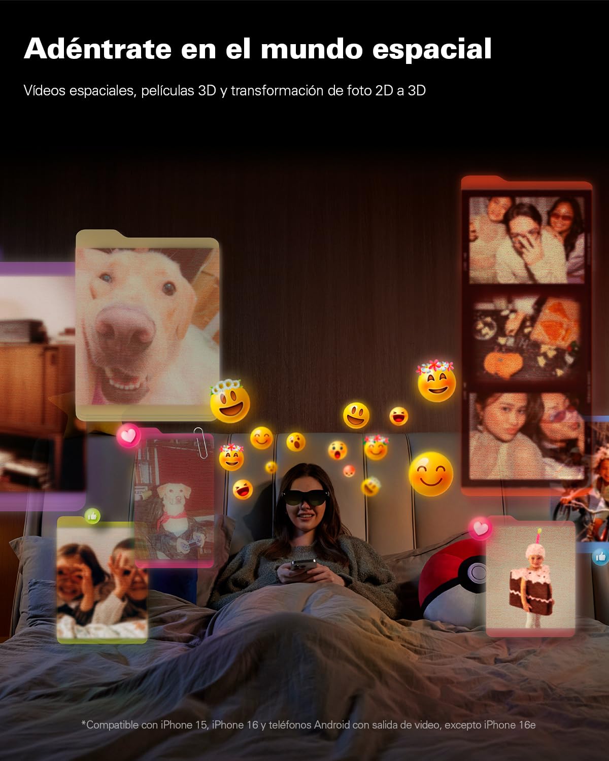 [Nuevo 2025] RayNeo Air 3s Gafas AR/XR, Pantalla HueView 201" 120Hz FHD, Gafas de Video AR portátiles para iPhone 17/16/15, Android, Mac, Switch, PS5, Steam Deck – Cine portátil de próxima generación
