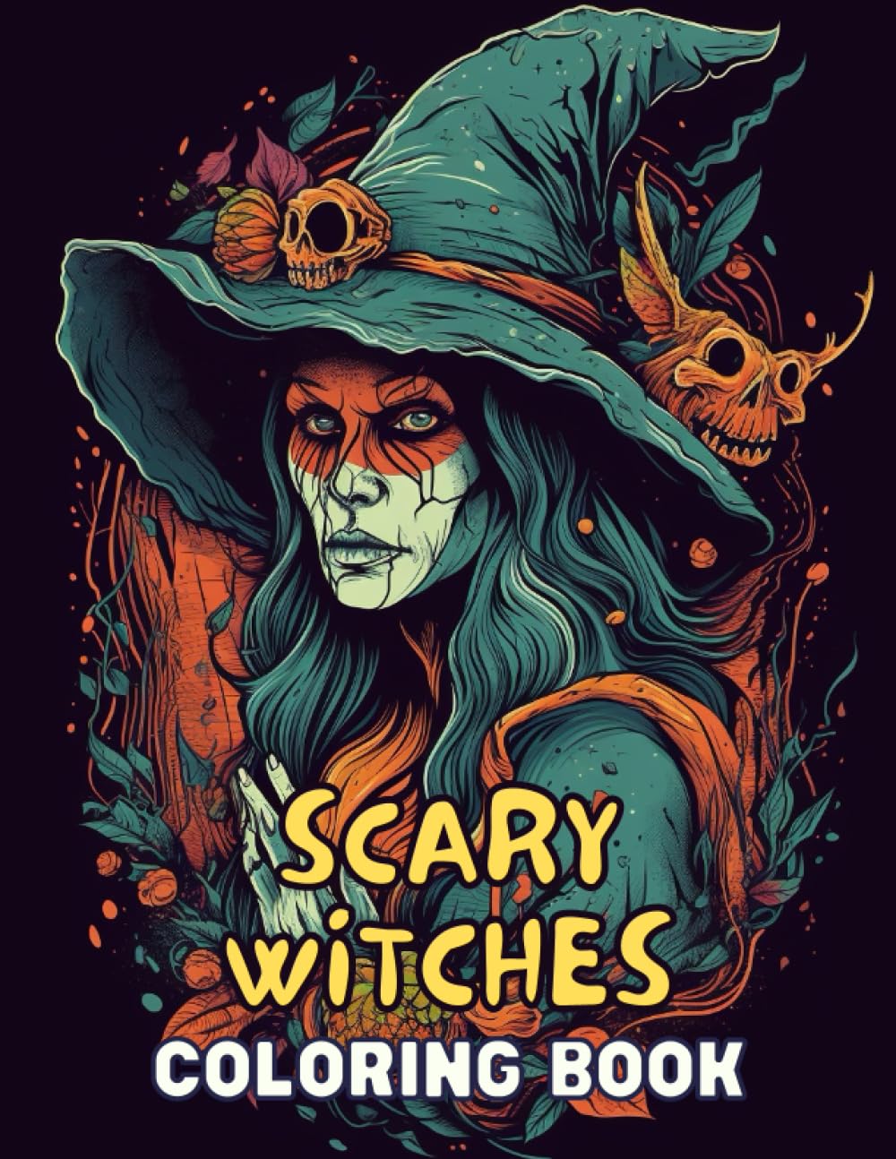 Scary Witches Coloring Book: Hauntingly Beautiful Artworks for Coloring Fun - Horror - Unleash Your Creativity