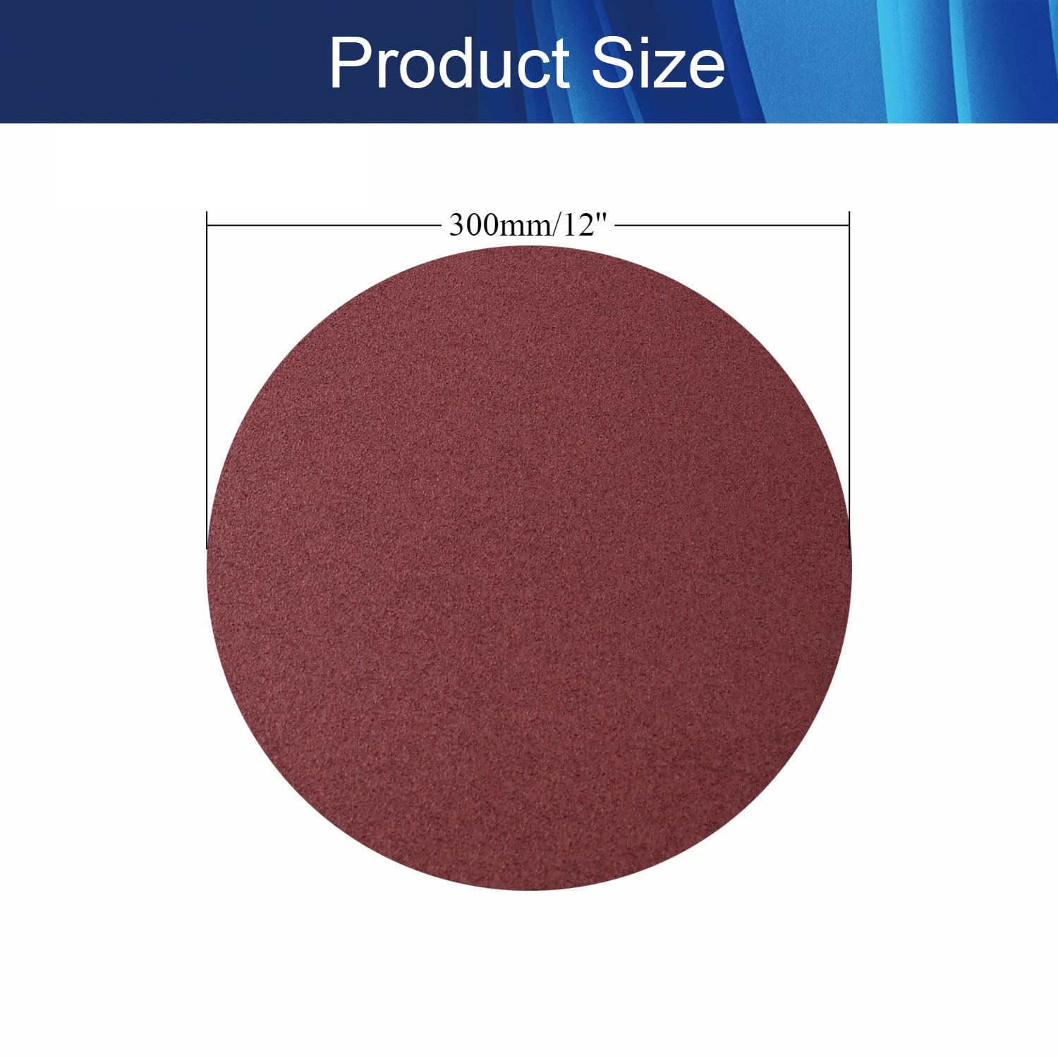 PSA Sanding Discs – 12 Inch 180 Grit Aluminum Oxide, Self-Adhesive Backing, 8-Pack For Wood, Metal, Fiberglass & Plastic