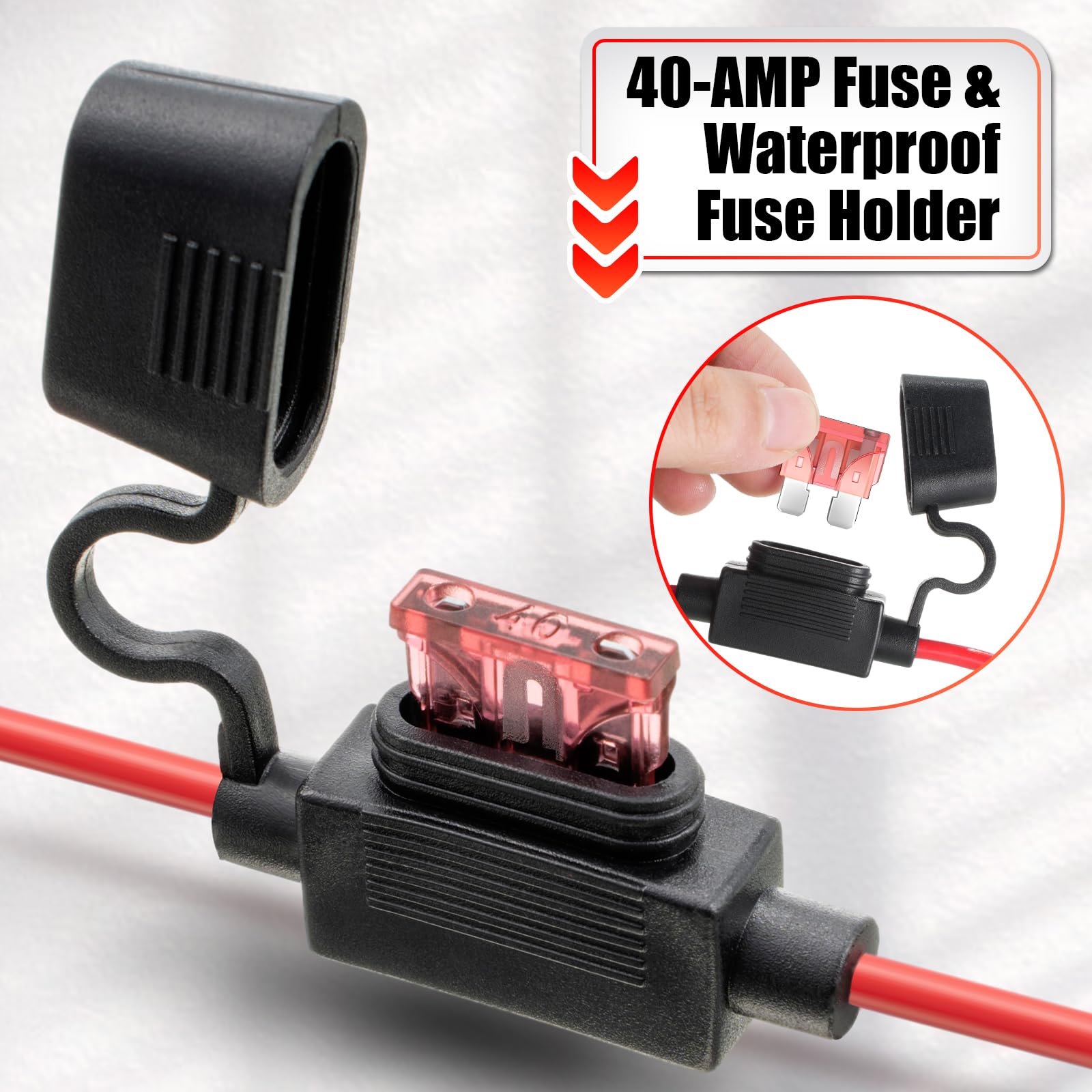 Paquete de 2 conectores de arnés de cables de 12 AWG de repuesto compatibles con batería SLA de 12 voltios Peg-Perego para niños y niñas, cable conector con fusible 2