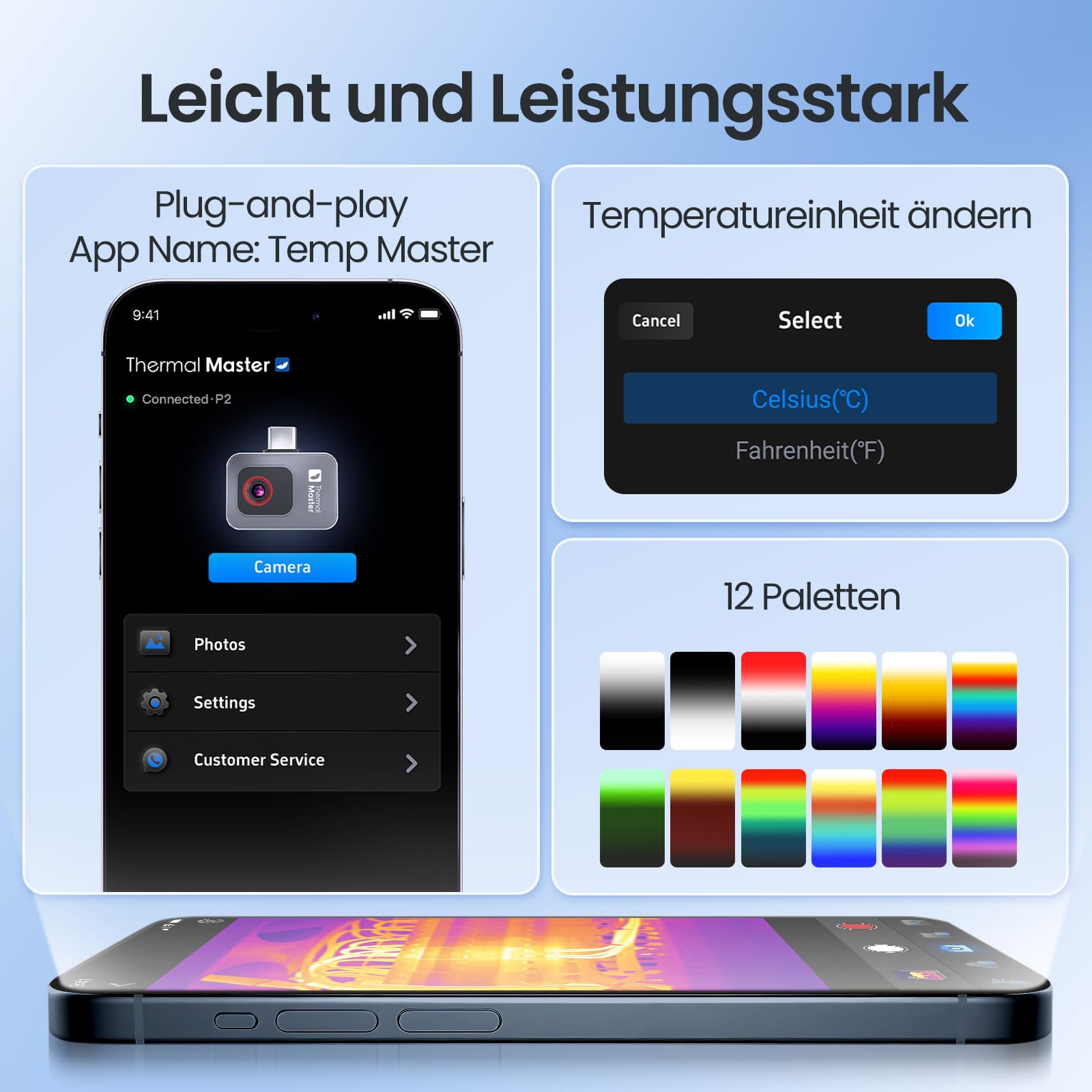 Wärmebildkameras Thermal Master P2 Wärmebildkamera Android Super IR-Auflösung 512x384, -20 bis 600℃ ±1.5℃ PCB Genauigkeit Infrarot Kamera mit Schutzcase 15x Zoom (nicht für iPhone15/16)
