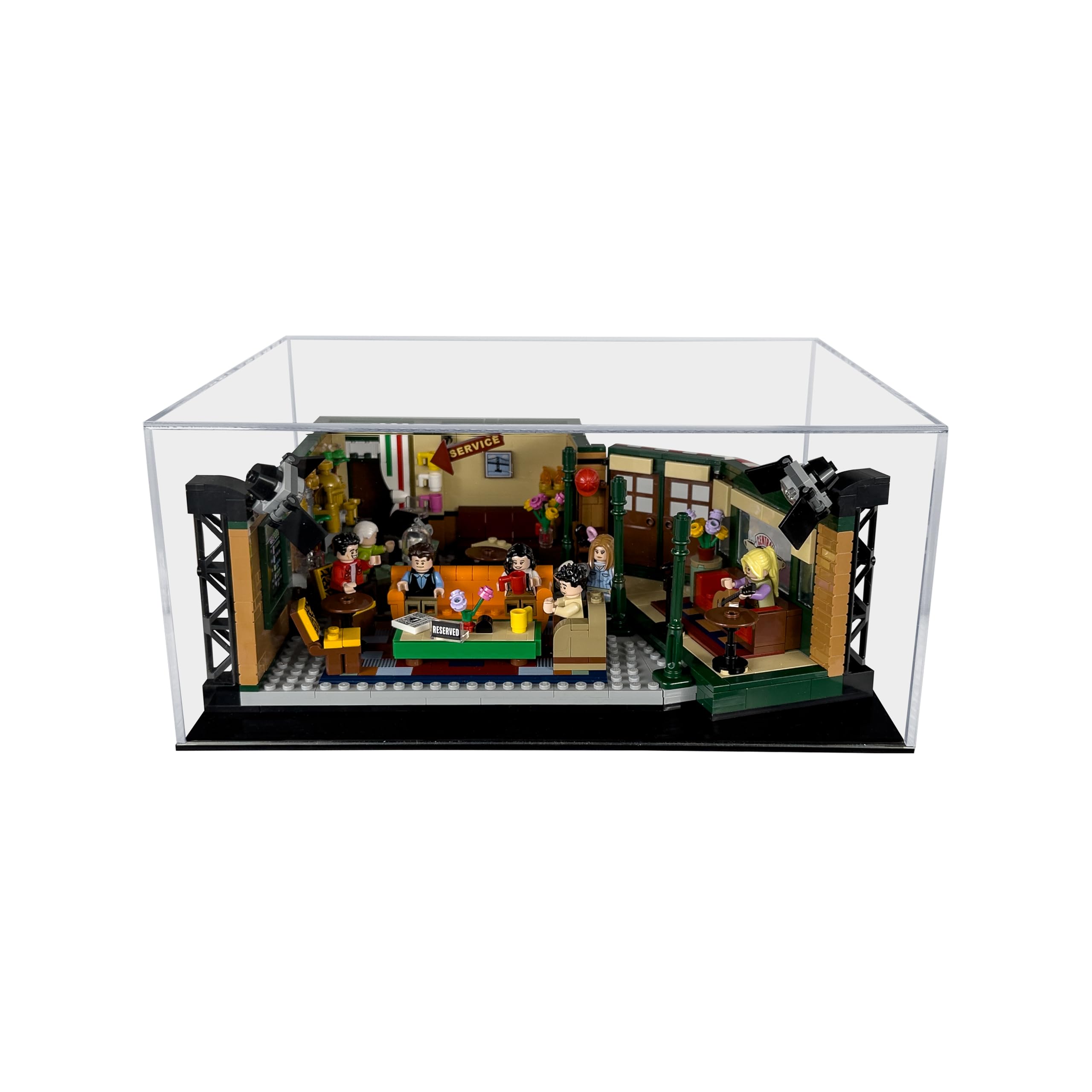 Assembly-Free Acrylic Display Case for Central Perk #21319, Permanently Assembled Dustproof Display Case, 95% UV Protection, 3/5mm Thickness, for Lego Central perk 21319