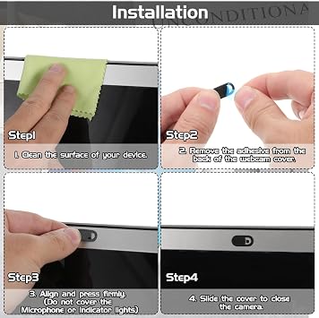 50 PCS Webcam Cover Slide, 0.023 Inch Ultra-Thin Universal Web Camera Cover for Laptop, Computer, PhoneSecure Privacy with Smooth-Sliding Camera Cover(Black)