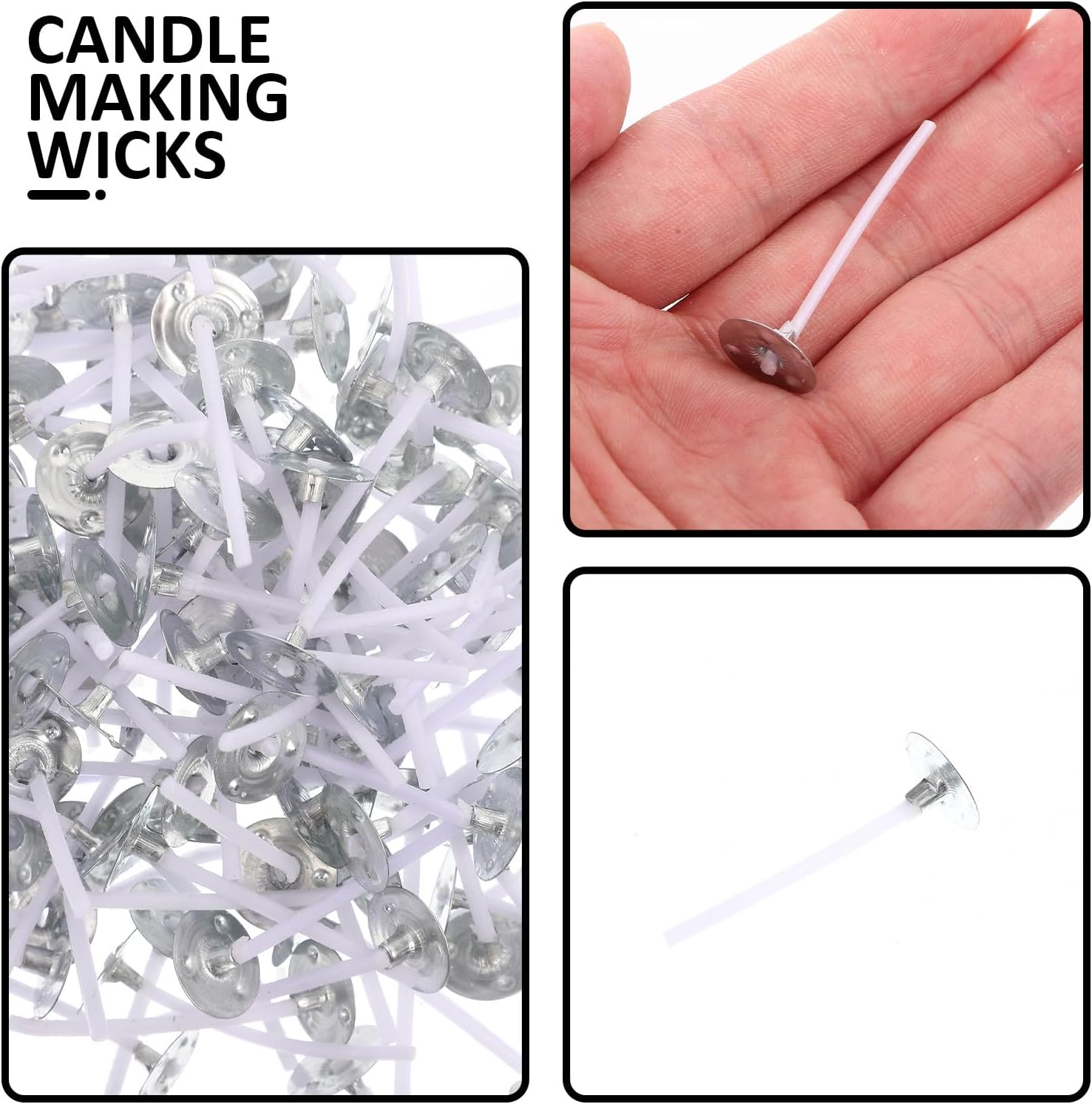 STOBAZA 240pcs DIY Candle Making Tealight Wicks Premium Aluminum Wax Material Suitable for Paraffin Beeswax Vegetable Wax Candles Stable Burn