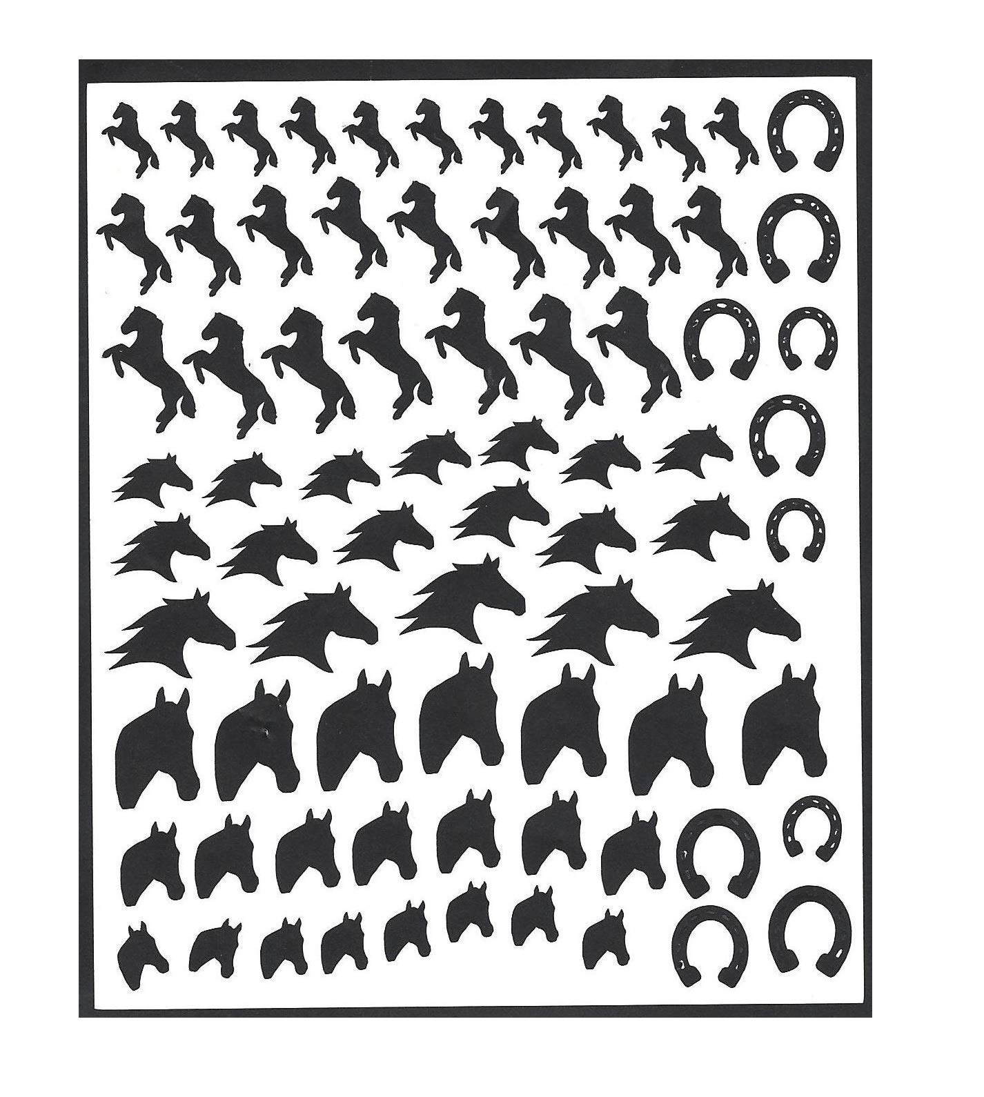 Kaz Creations Horse Press On Nail Stickers Black Horse Collection (Horse Press On Nail Stickers Black)