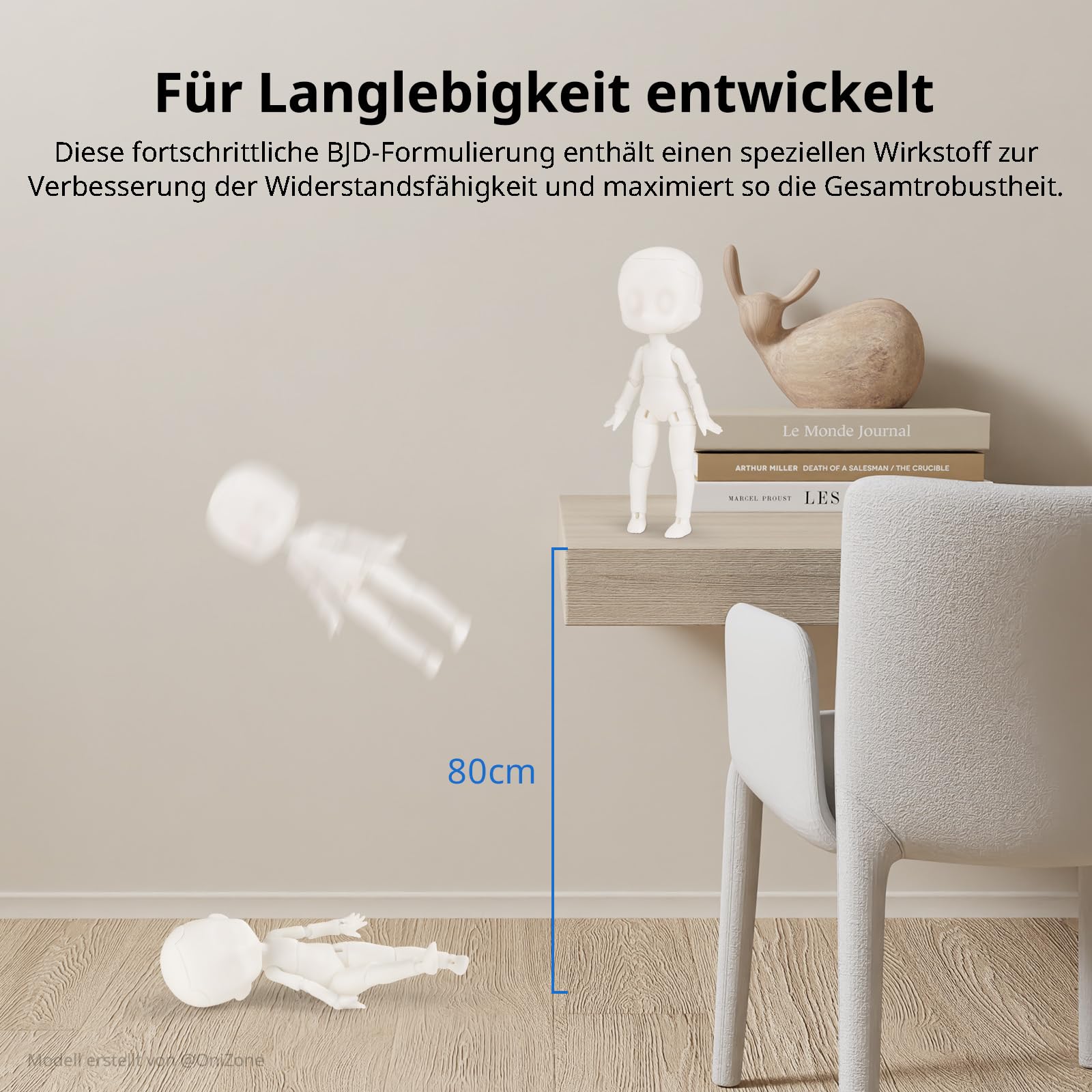 Anycubic BJD Wear-Resistant 3D Drucker Harz, Authentische BJD Hautfarben, Anti-Vergilbung & Kratzfestes UV-Resin für Kugelgelenkpuppen, Hohe Präzision & Einfaches Makeup (Mia Pink, 1 kg)