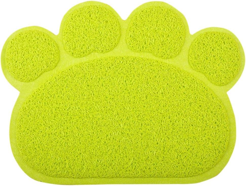 DM Paw-Shaped Cat Litter Box Mat,10 Colors Available,15.75x11.75 Inches