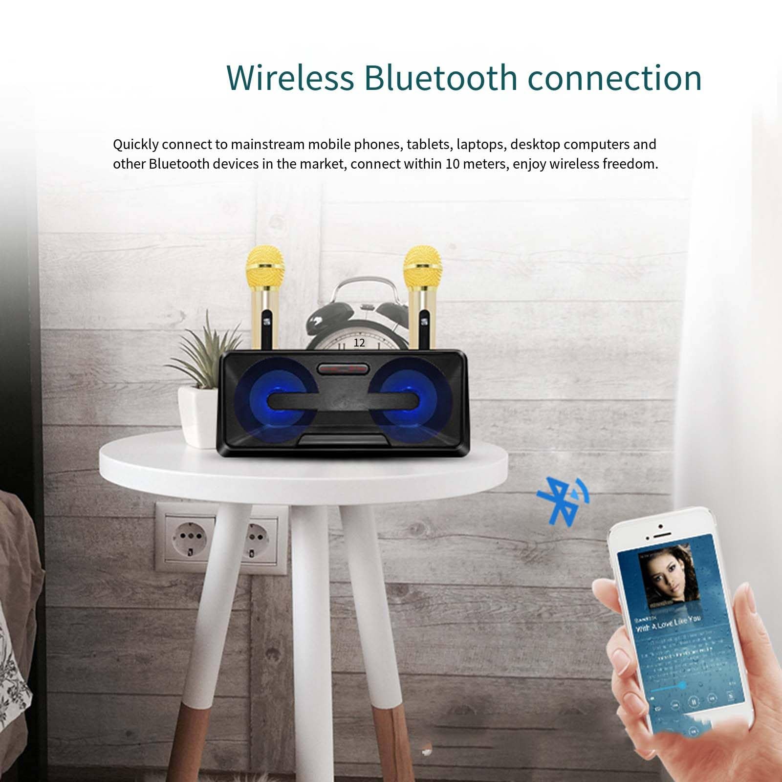 Urządzenie do karaoke Mikrofon bezprzewodowy Bluetooth Audio Zewnętrzny przenośny telefon komórkowy Ktv One Telewizor Domowy chór,A