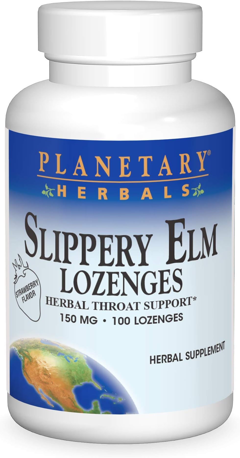 Planetary Herbals Slippery Elm Lozenges Strawberry Lozenge 100