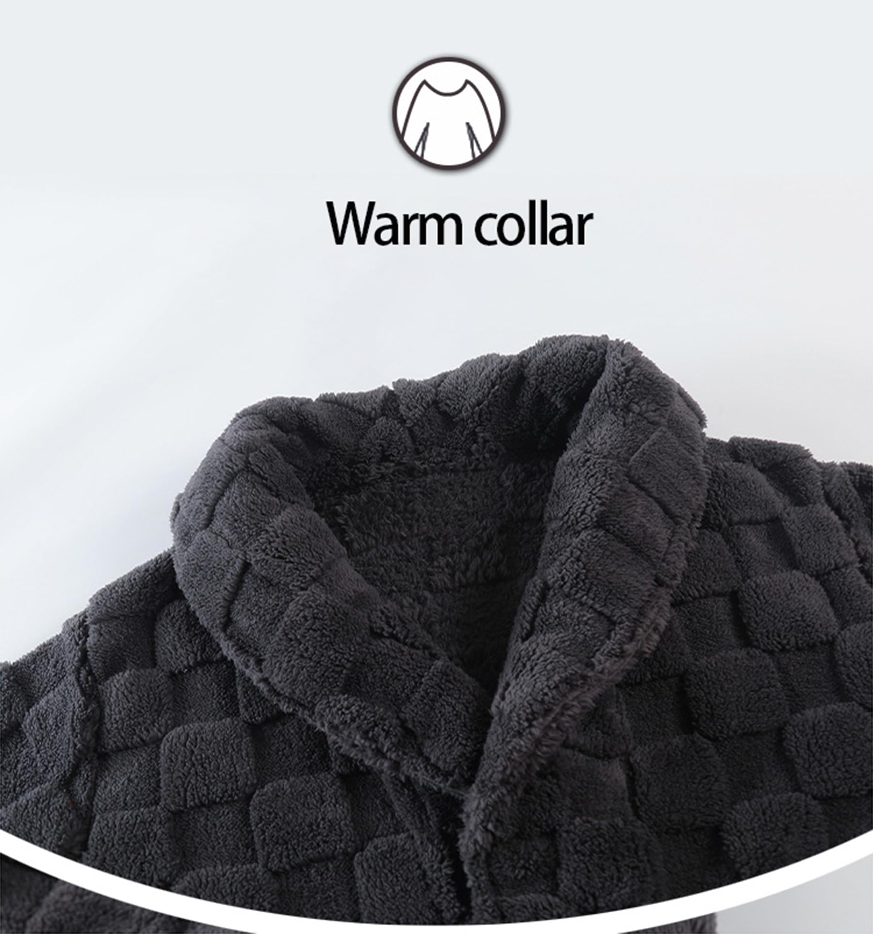 Invierno Albornoz de Terciopelo Coral Albornoz Invierno Bata de baño de Manga Larga de Alto Grado de Gran tamaño de la casa