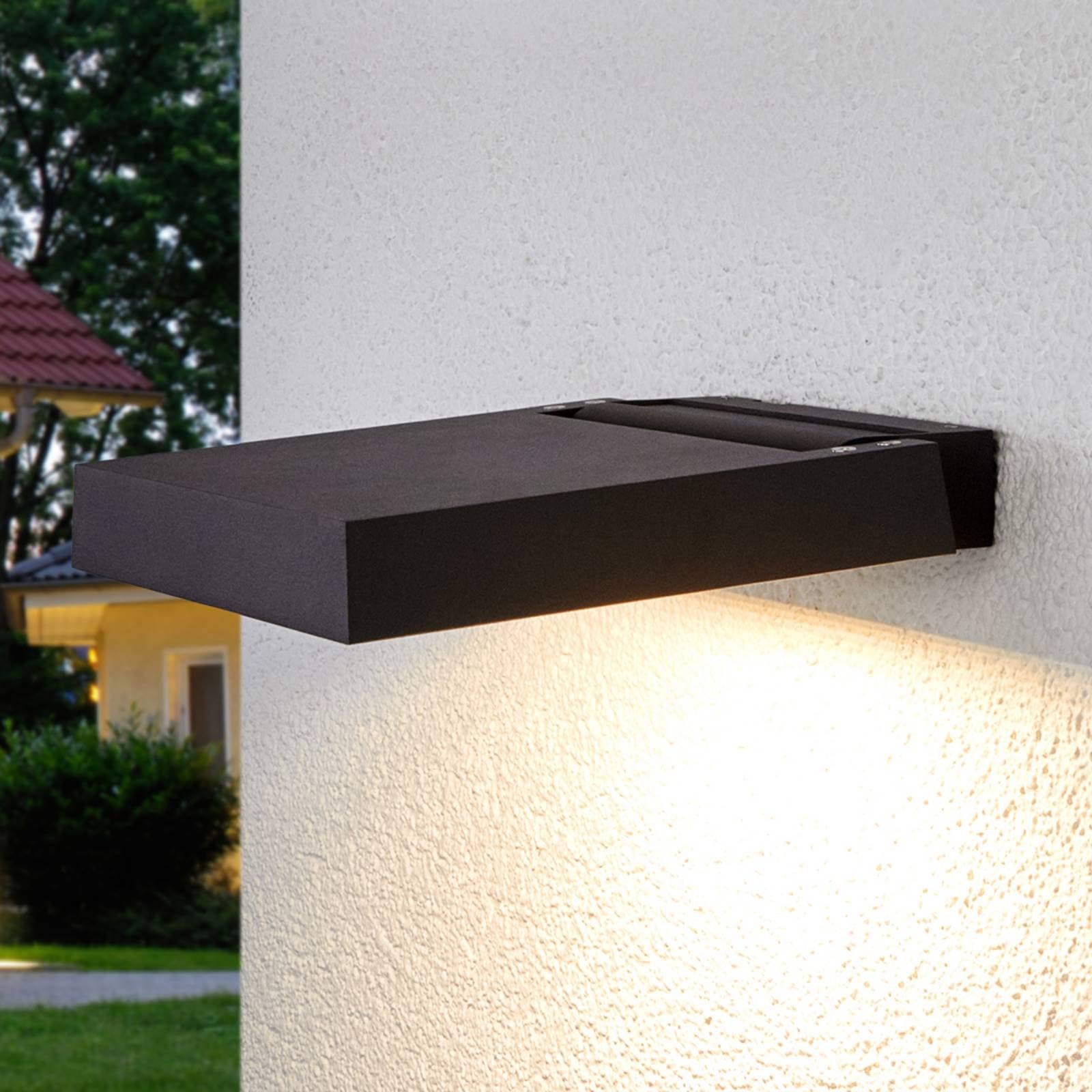 Lucande ,schwenkbar (Modern) in Schwarz aus Aluminium (1 flammig,) - LED Außenstrahler außen Spot Außenleuchte für Garten Terasse Balkon & Haus